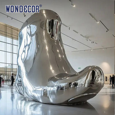 Customized modern street high-heeled shoe stainless steel sculpture