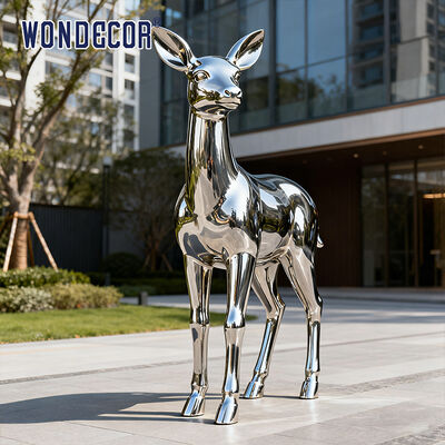 Outdoor Garden Large-Scale Metal Animal Stag Stainless Steel Sculpture