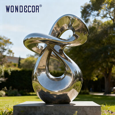 Large Outdoor Modern-Style Abstract Geometric Stainless Steel Sculpture for Parks
