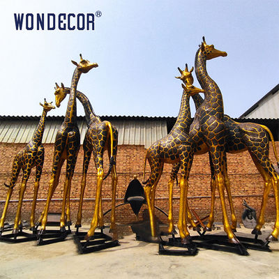Outdoor Casting Statue Bronze Giraffe Sculptures for Garden
