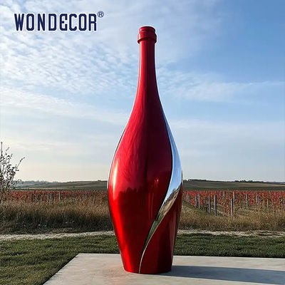 Custom Modern Outdoor Large-Scale Colored Wine Bottle Stainless Steel Sculpture