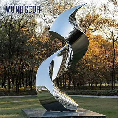 Outdoor Park Large-Scale Abstract Metal Landscape "Flowing Light Rhythm - Mirror Dynamics" Stainless Steel Sculpture