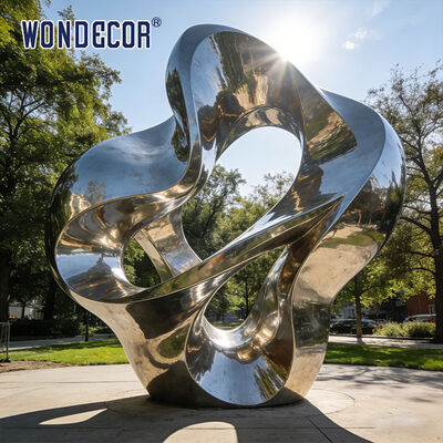 Outdoor Park Modern Metal Art "Circular Flow" Stainless Steel Sculpture