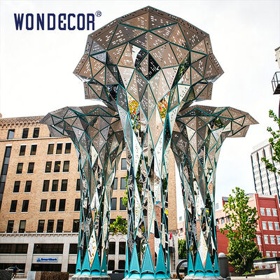 Large outdoor park stainless steel lighting sculpture