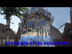 MARAVILHAS que moldam a escultura de aço inoxidável 250cm da onda do metal da escultura